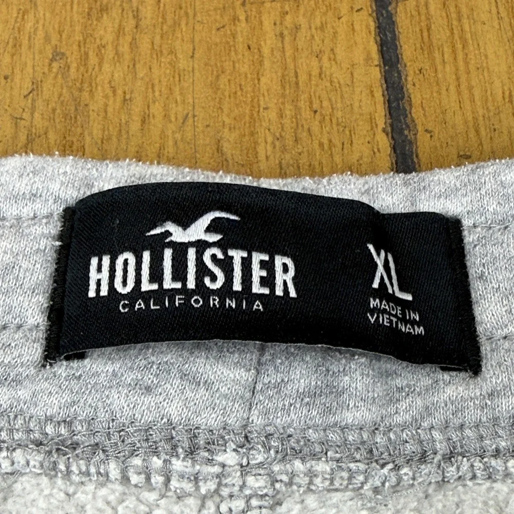 Hollister California Mens XL Grey Heather Jogger Sweatpants Drawstring Fleece